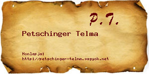 Petschinger Telma névjegykártya